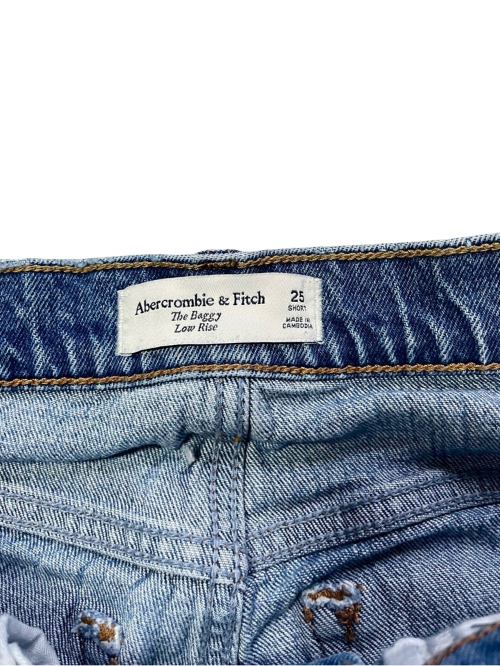Abercrombie & Fitch The Baggy Short Low Rise Jeans Size 25 - Picture 4 of 6